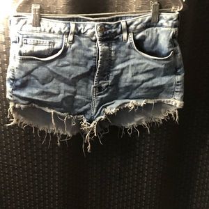 Light wash denim shorts